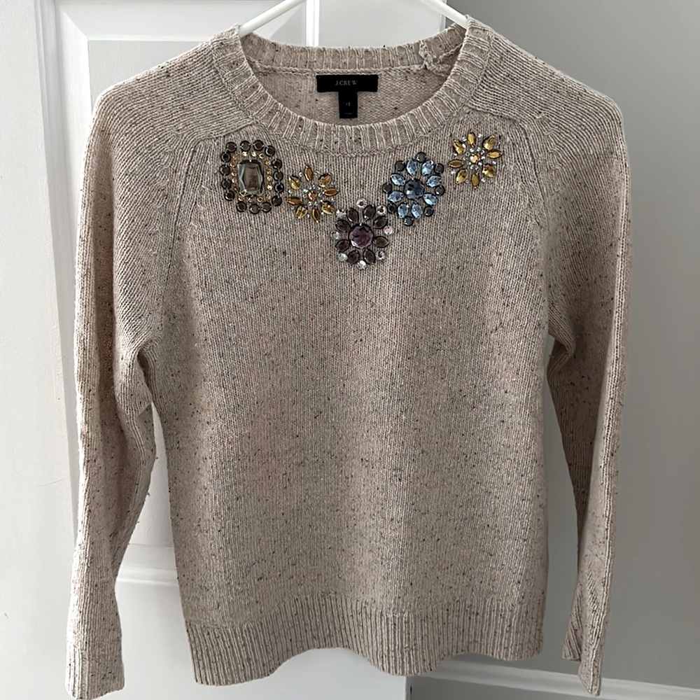 JCREW Donegal lambs jeweled sweater, XS